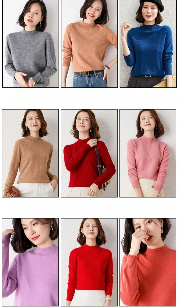 2025 Thick Warm Turtleneck Sweater for Women | Loose Fit Knitted Pullover | Autumn Winter Solid Color Jumper