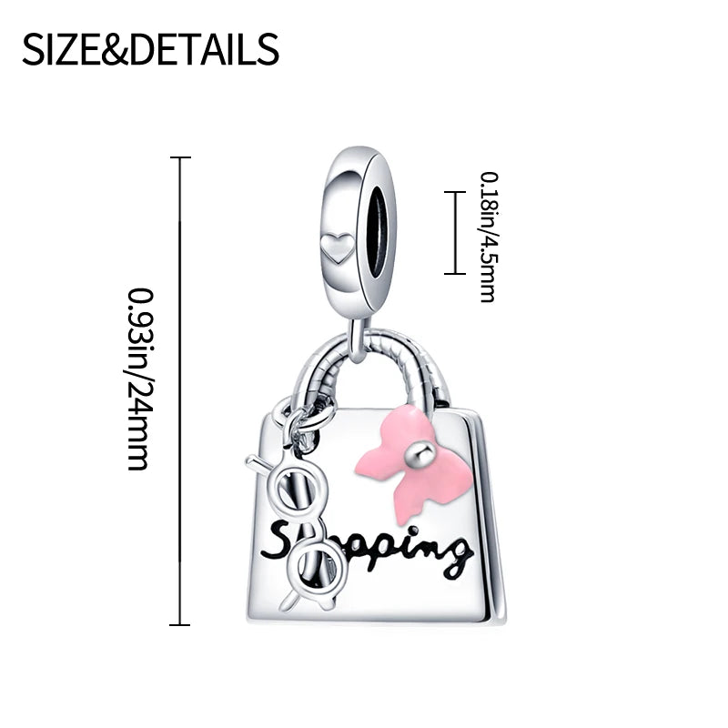 925 Sterling Silver Western Cowboy Boots Charm Bead | Hobby Series Pendant for Bracelet DIY Jewelry Gift