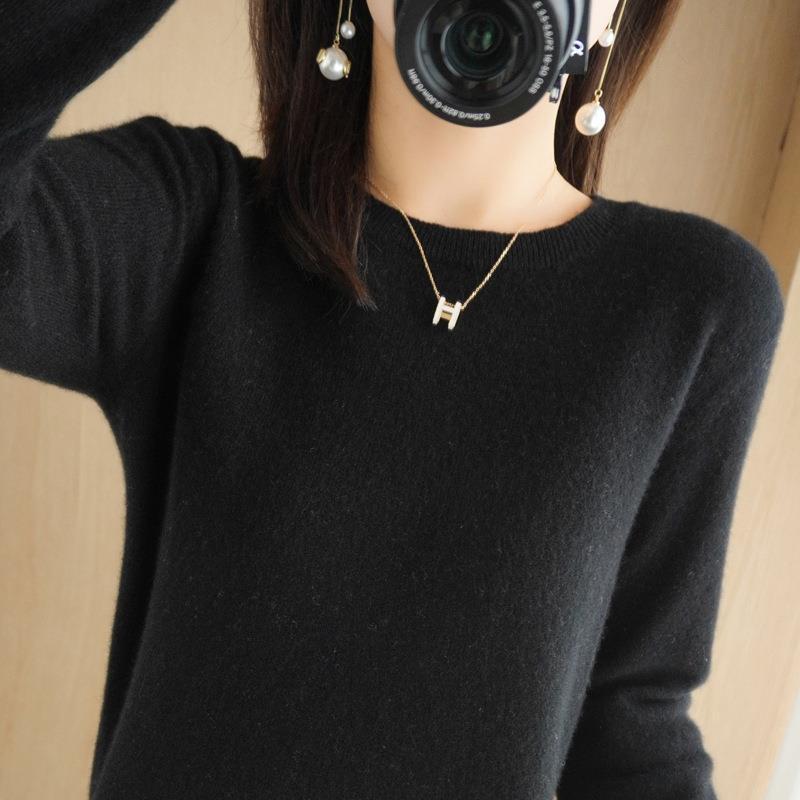 2025 Women Sweater Korean Fashion – Spring Autumn Long Sleeve O-Neck Knitwear Soft Warm Pullovers Bottoming Shirts