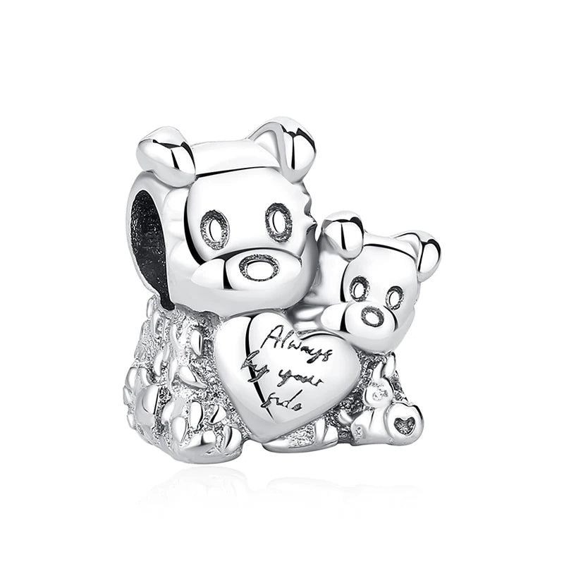 Original Sterling Silver Pet Paw Charm | Love Dog Cat Print Beads for Pandora Bracelets & DIY Jewelry