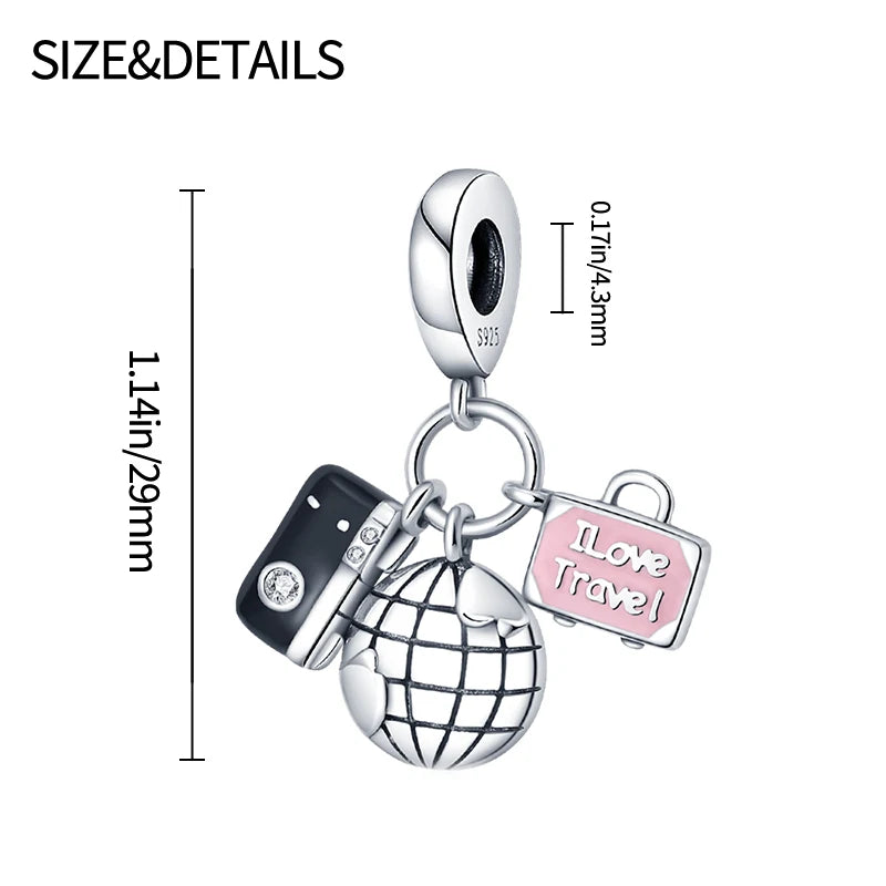 925 Sterling Silver Golden London Big Ben Charm Pendant | Travel Series Bead for Women DIY Bracelet Jewelry Gift