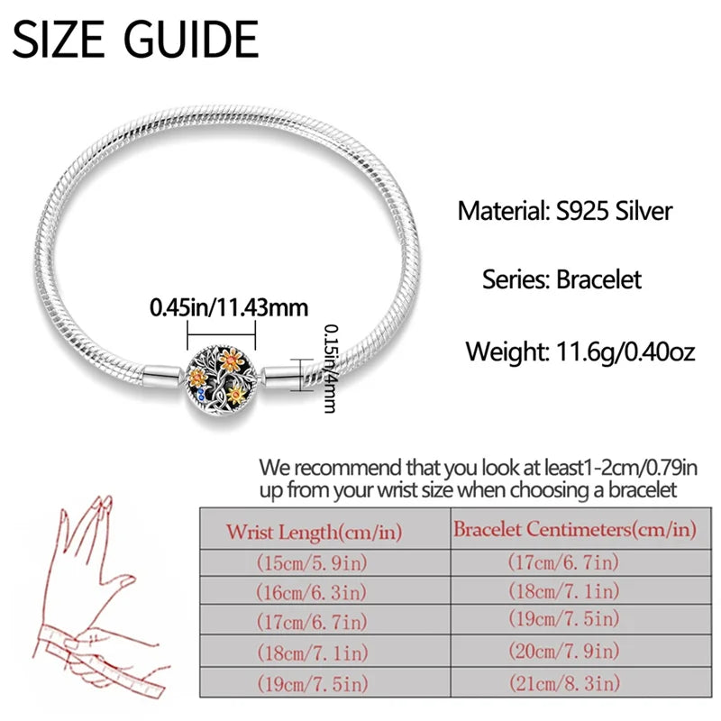 S925 Sterling Silver Snake Bone Chain Bracelet | Pandora Fit DIY Jewelry