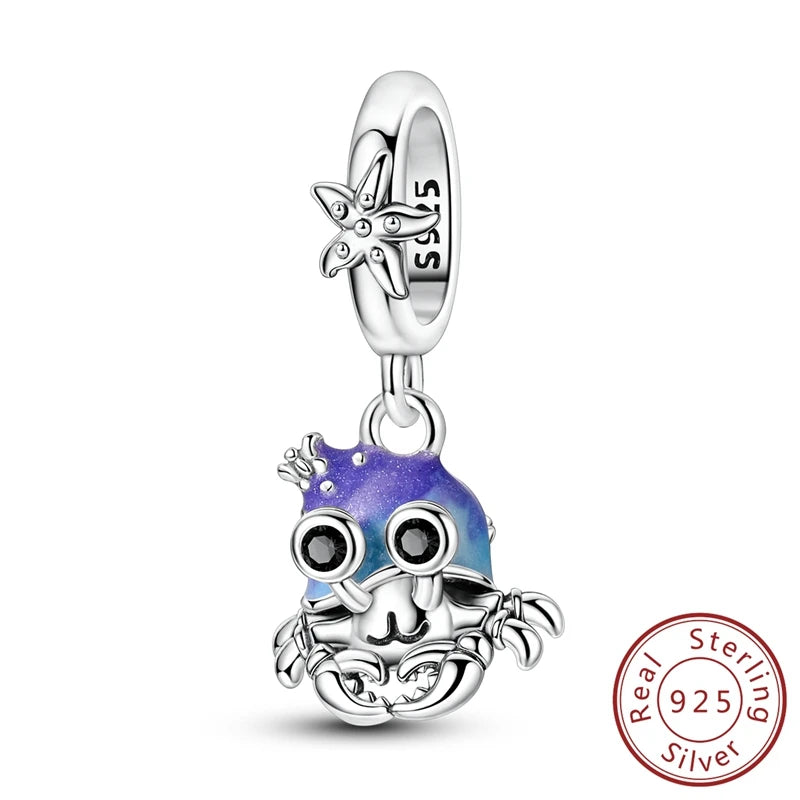 New Summer Ocean Silver Plated Sea Turtle & Starfish Shell Charm | DIY Bracelet Jewelry for Women