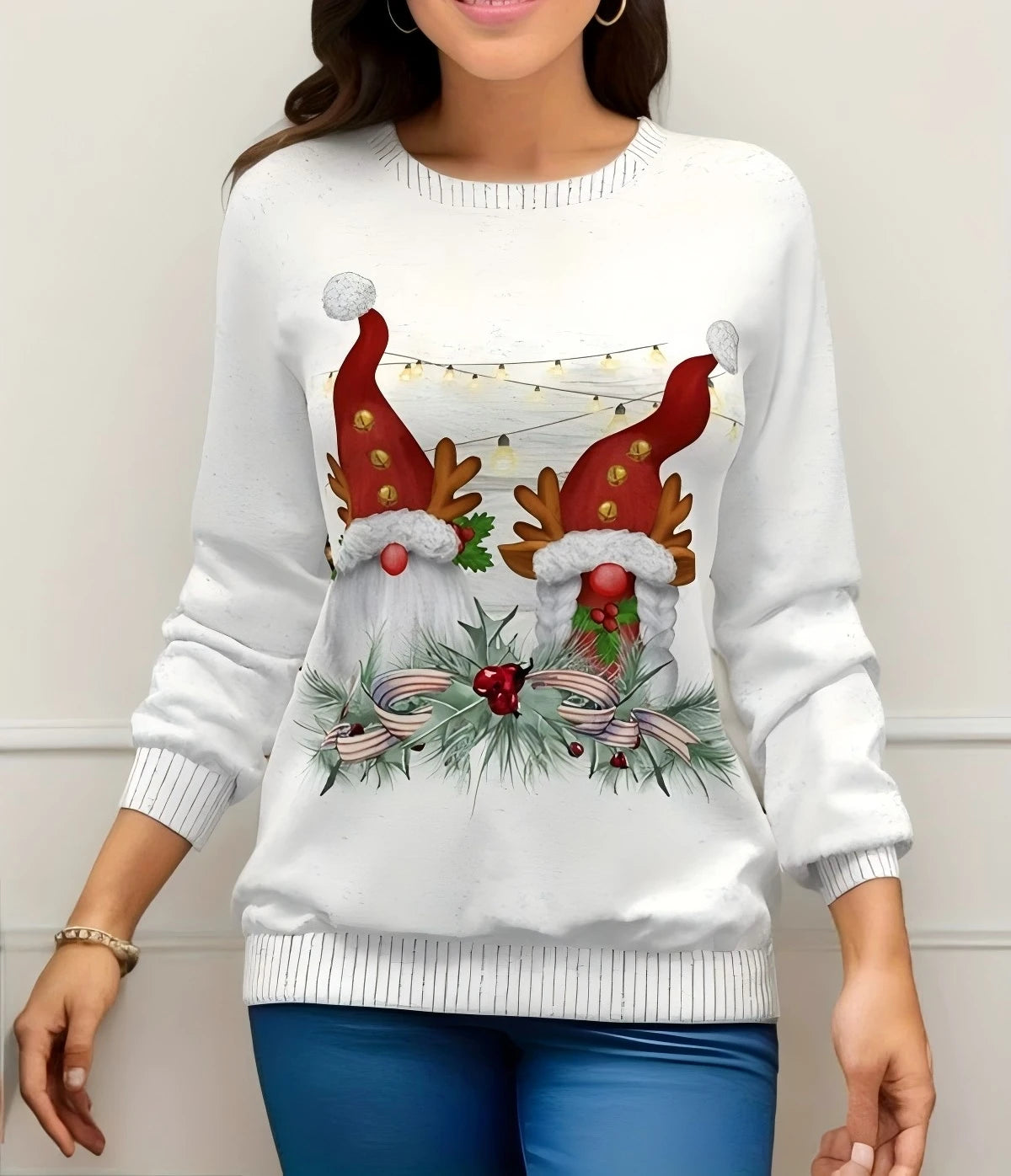 Festival Fashion Women’s T-Shirts | Christmas 3D Snowman Sweatshirt | Long Sleeve Pullover Tops for Winter