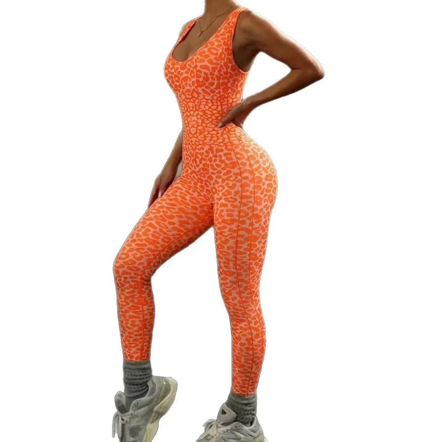 Women’s High Elasticity One-Piece Sports Yoga Suit – Cross Strap Backless Tight Fit 🧘‍♀️✨