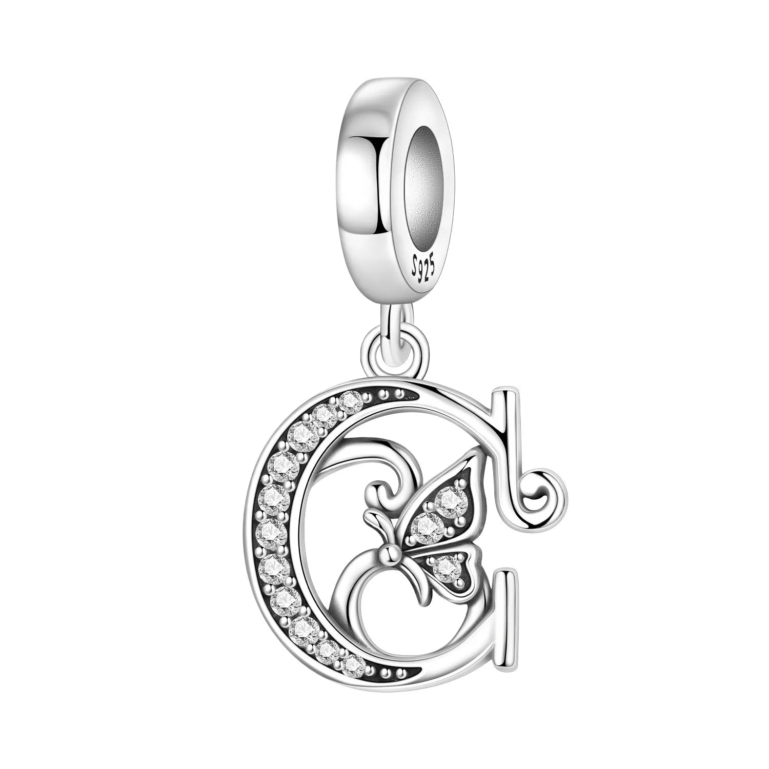 Original S925 Sterling Silver Butterfly & A-Z Letter Beads – DIY Bracelet & Necklace Jewelry