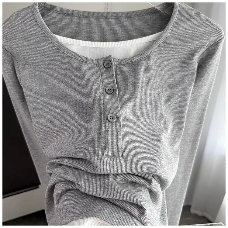 Women’s Loose Long Sleeve T-Shirt – Thin Base Layer Inner Wear | Casual Basic Top for Spring, Summer & Autumn