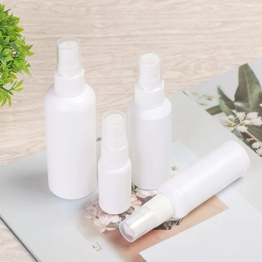 20/50/60/100ml Refillable White Plastic Spray Bottles – Travel Atomizer Containers | Empty Perfume Flask with Fine Mist Small Sprayer