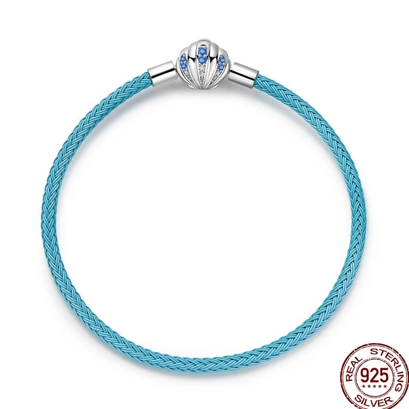 925 Sterling Silver Heart Moon Sun Clasp Charm Bracelet | 17–20CM Original Bracelet for Women | Fits Pandora DIY Beads Jewelry