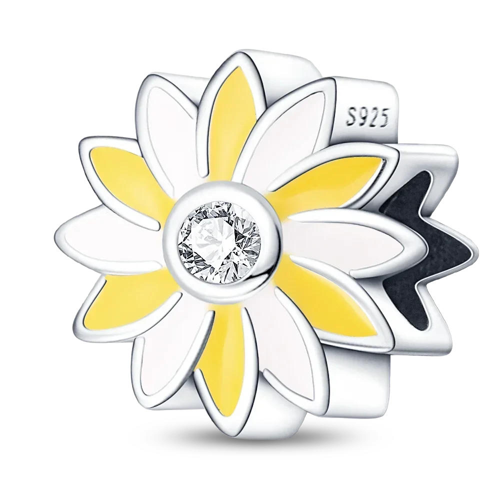 925 Sterling Silver Blue Moon Plane Space Series Glass Beads Clip Charm for Bracelet