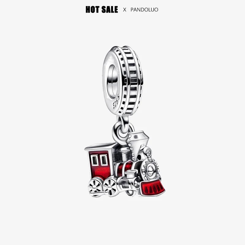 Disney 925 Sterling Silver Mickey, Winnie & Stitch Charm – DIY Pendant Beads for Original Bracelets