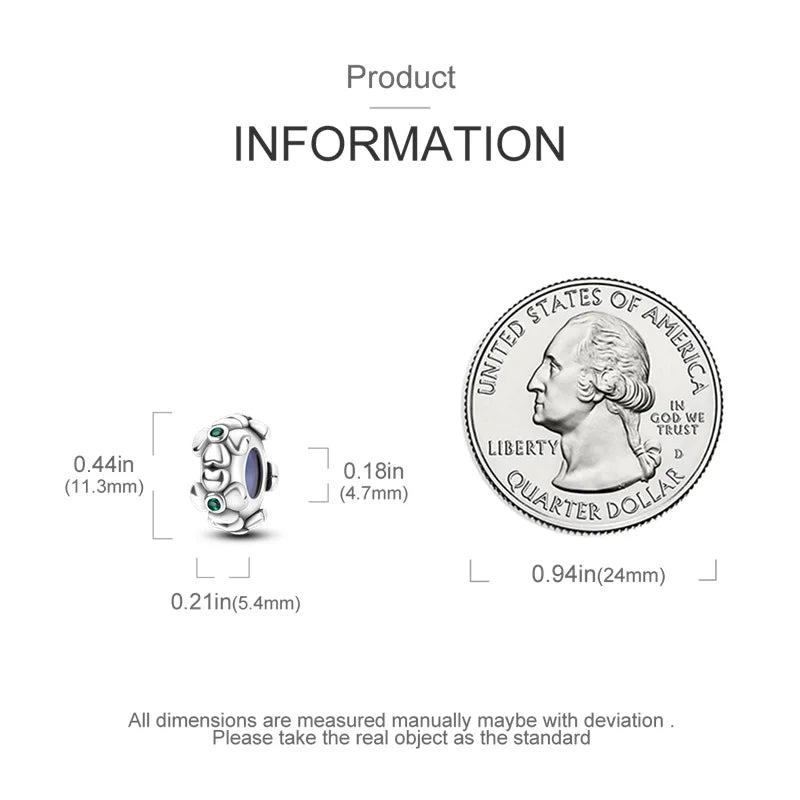 925 Sterling Silver Round Colored Zircon Spacer Beads – Fits Pandora Original Bracelets DIY Exquisite Party Jewelry