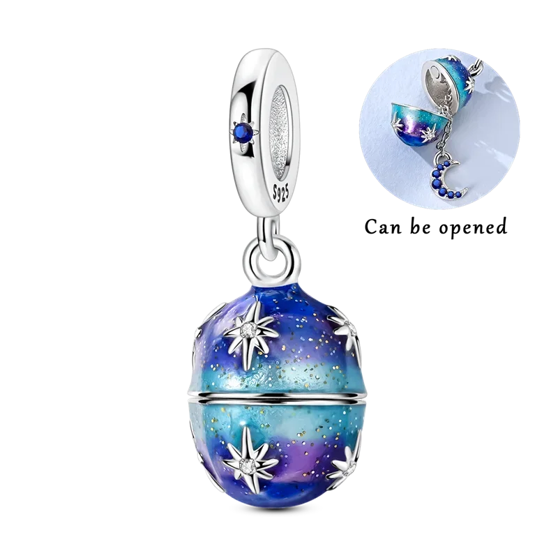 925 Sterling Silver Easter Egg Pendant Charm – DIY Bracelet Jewelry for Women