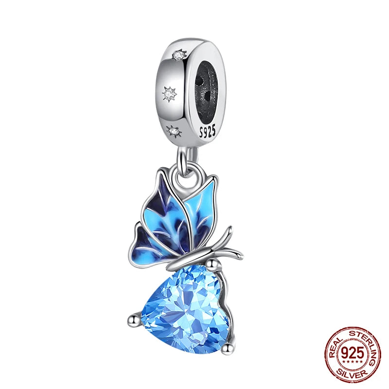 Fashion 925 Sterling Silver Colorful Butterfly Dragonfly Hummingbird Charms – Spring Series Beads Fit 925 DIY Bracelet