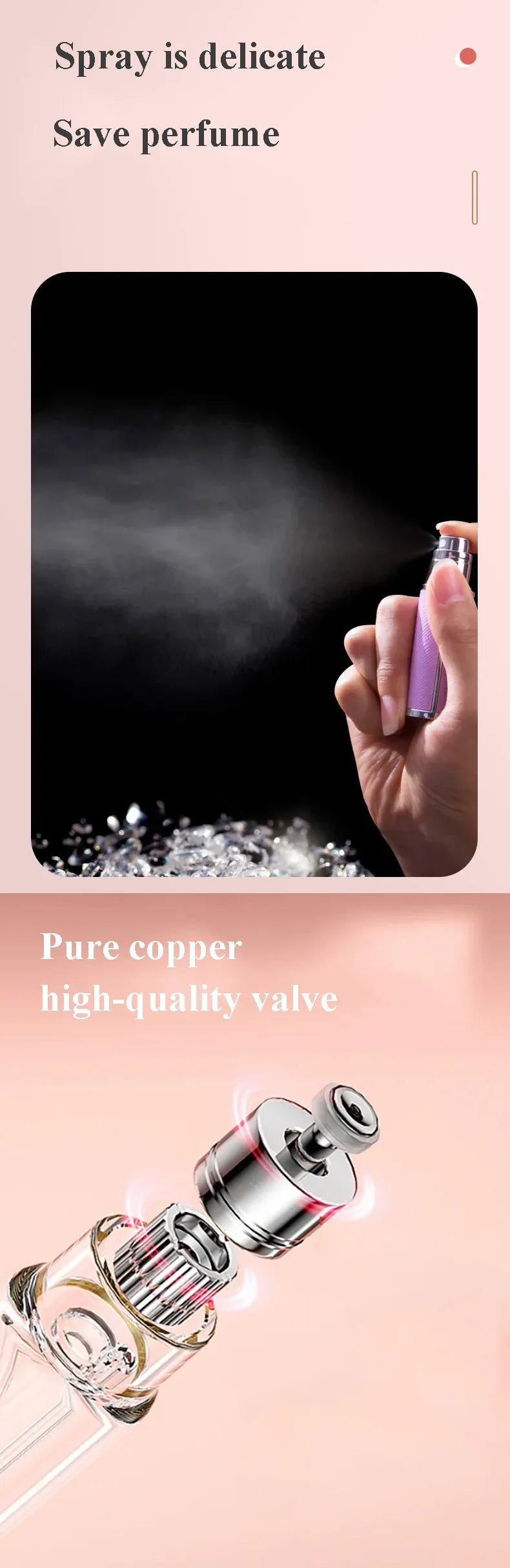 5ML Leather Bottom-Fill Refillable Perfume Atomizer – Travel Cologne Spray Bottle | Fine Mist Spray