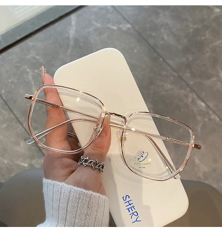 Transparent Computer Glasses – Unisex Polygon Frame Anti Blue Light Eyewear | Optical Spectacle Eyeglass