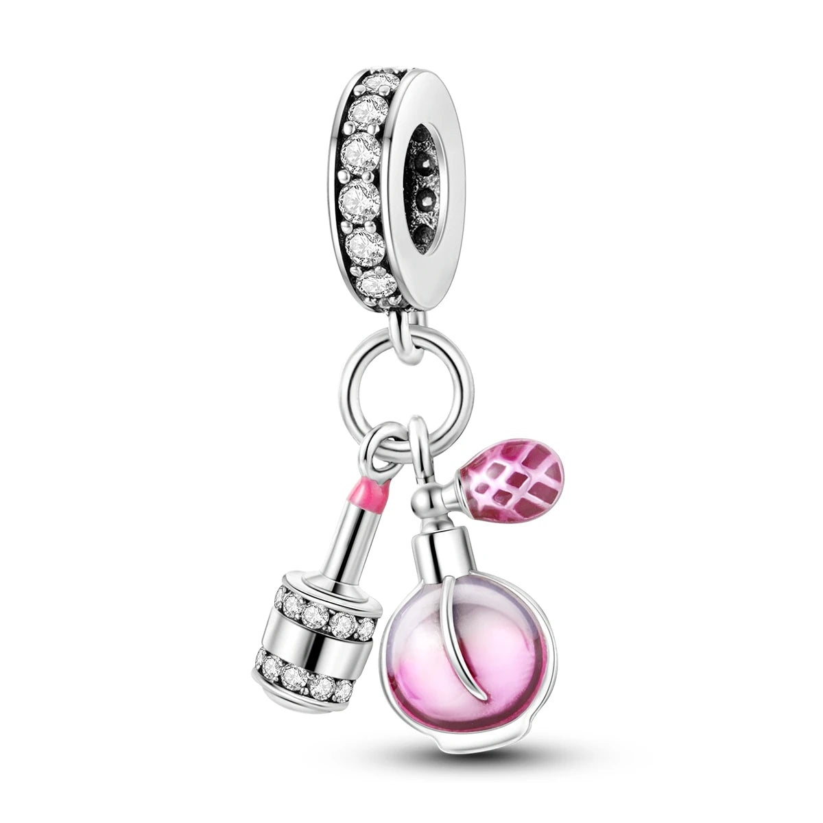 925 Sterling Silver Pink Ballet Girl Charms | Bow Pendant Beads Fit Original Bracelet & Necklace DIY Jewelry for Women