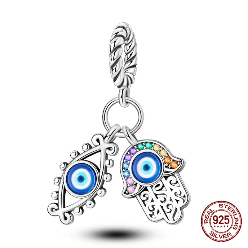 925 Sterling Silver Blue Zircon Evil Eye Charm | Original Devil Eye Series Bead Fits Pandora Bracelet – Women’s DIY Jewelry Gift