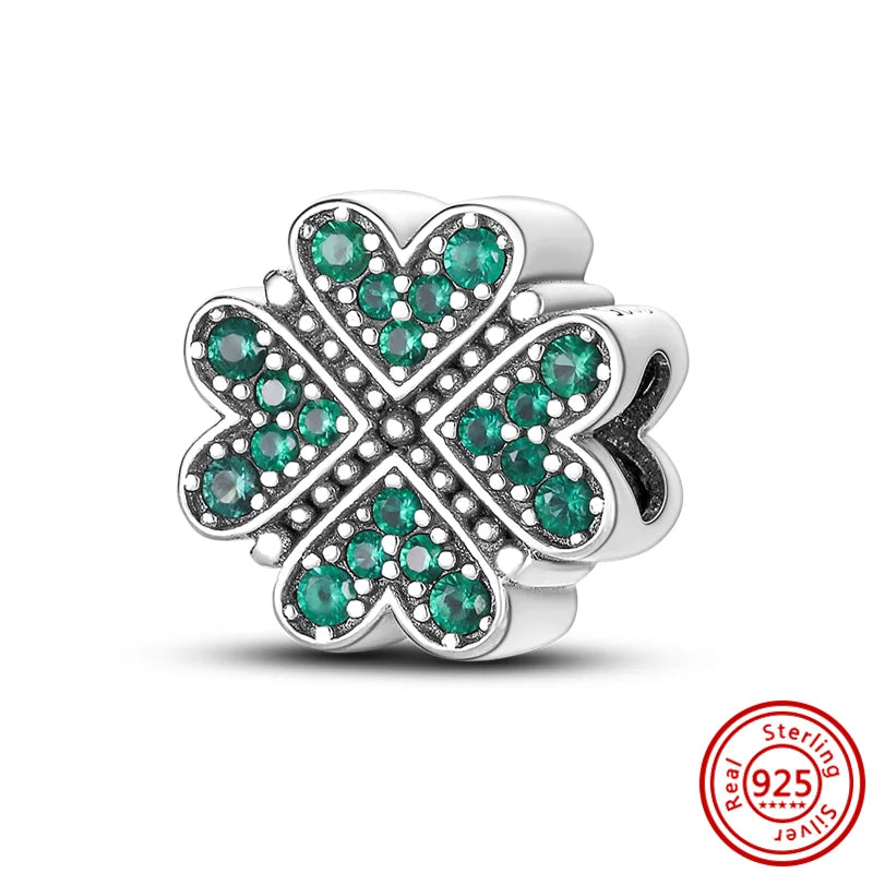 New 925 Sterling Silver Heart Paw Print Bone Clover Flower Heartbeat Charms | Fit Original Bracelet Women Jewelry Gift