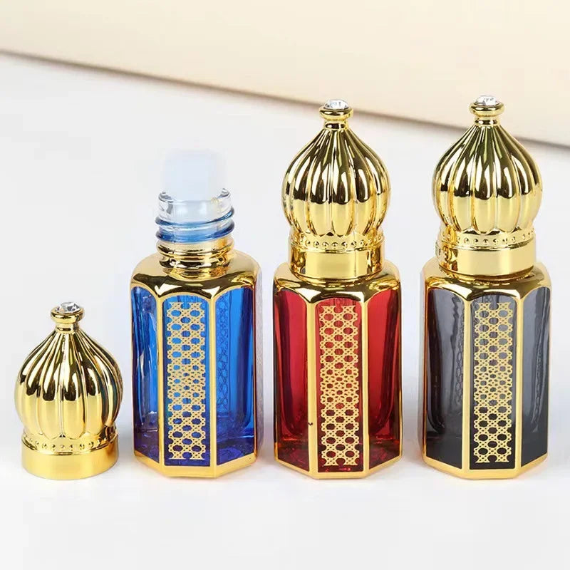 10PCS 3/6/12ML Essential Oil Roller Bottles – Empty Mini Perfume Glass Bottles | Refillable Massage Roller Perfume Dispenser