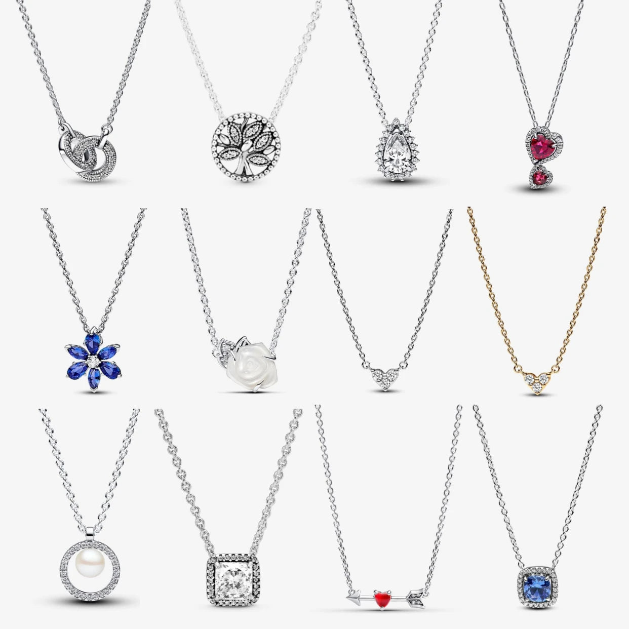 925 Sterling Silver Classic Sparkle Pendant Necklace | Adjustable Basic Chain for Women’s Jewelry Gift