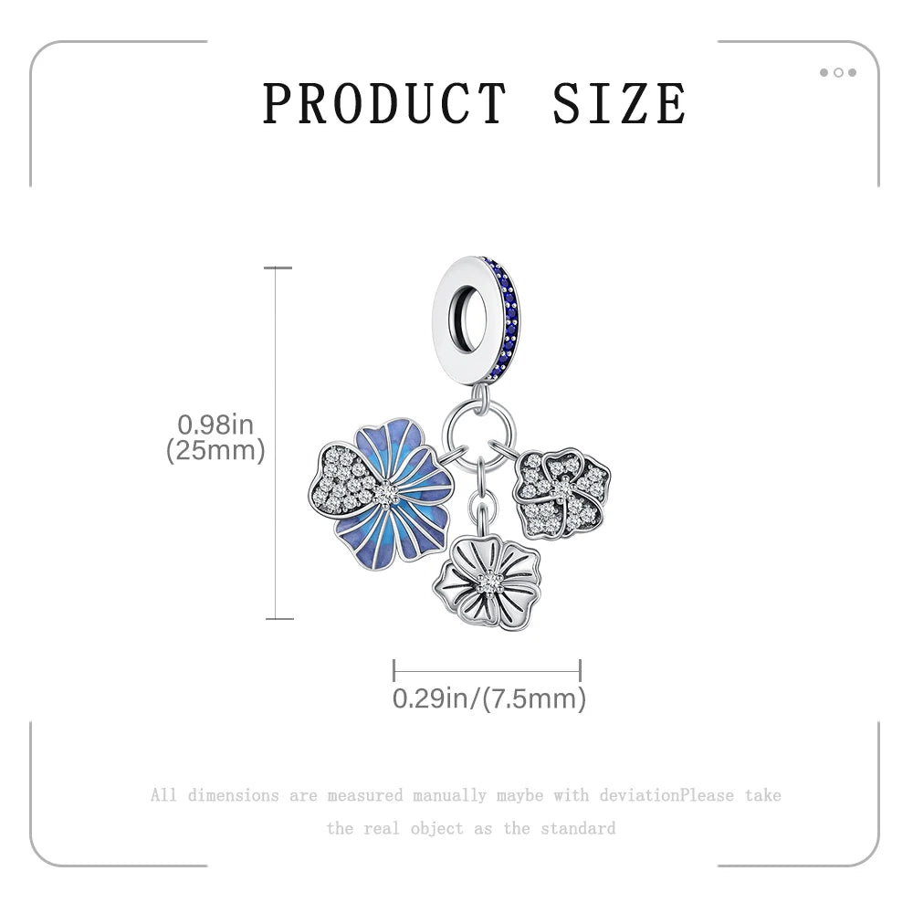 925 Sterling Silver Lotus Charm Bead | Fit Pandora Bracelet DIY Women’s Fashion Jewelry