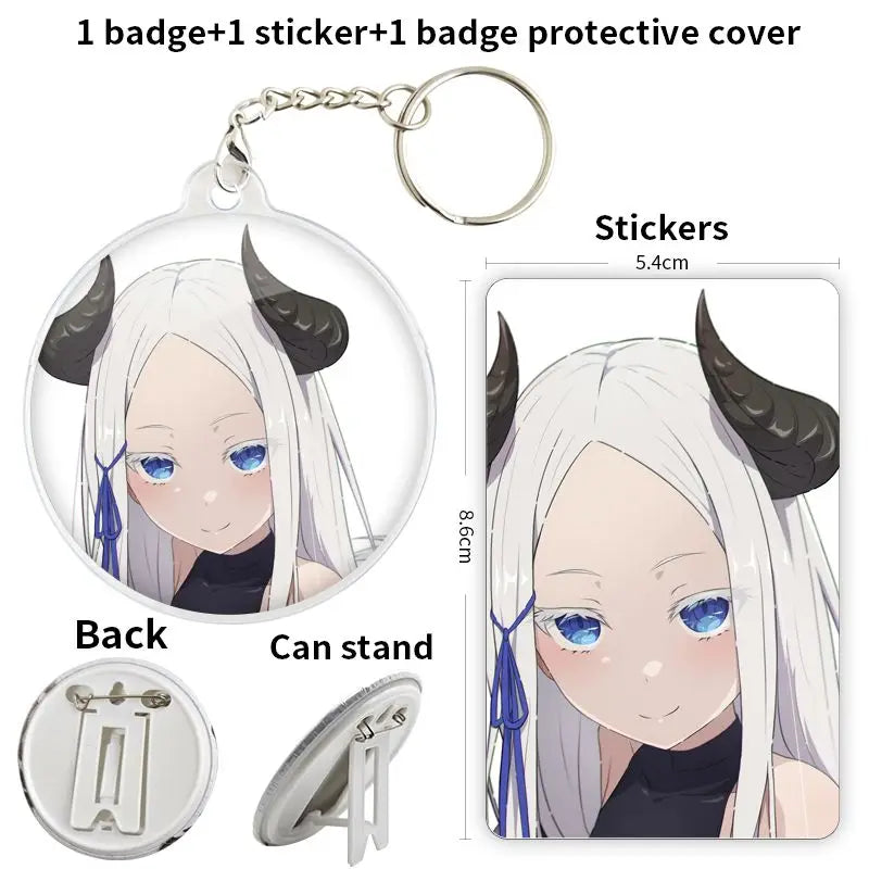 Re:Zero Anime Character Soft Button Badge – Fashion Tinplate Brooch Pin Trinket for Bags & Clothes