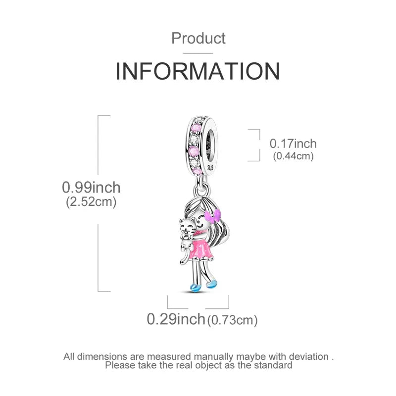 925 Sterling Silver Colorful CZ Zircon Dangle Charm | 2025 New Fashion Bead | Fits Pandora Bracelet | DIY Jewelry Gift