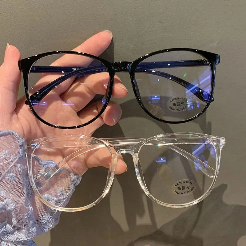 Transparent Anti Blue Light Glasses – Unisex Round Frame Korean Fashion Eyeglasses | Eye Protection Spectacle Eyewear