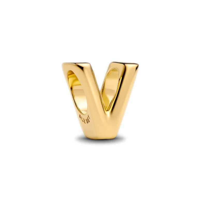 925 Sterling Silver Gold A–Z Alphabet Letter Charms | Exquisite Pendant Beads Fit Original Bracelet Women DIY Jewelry