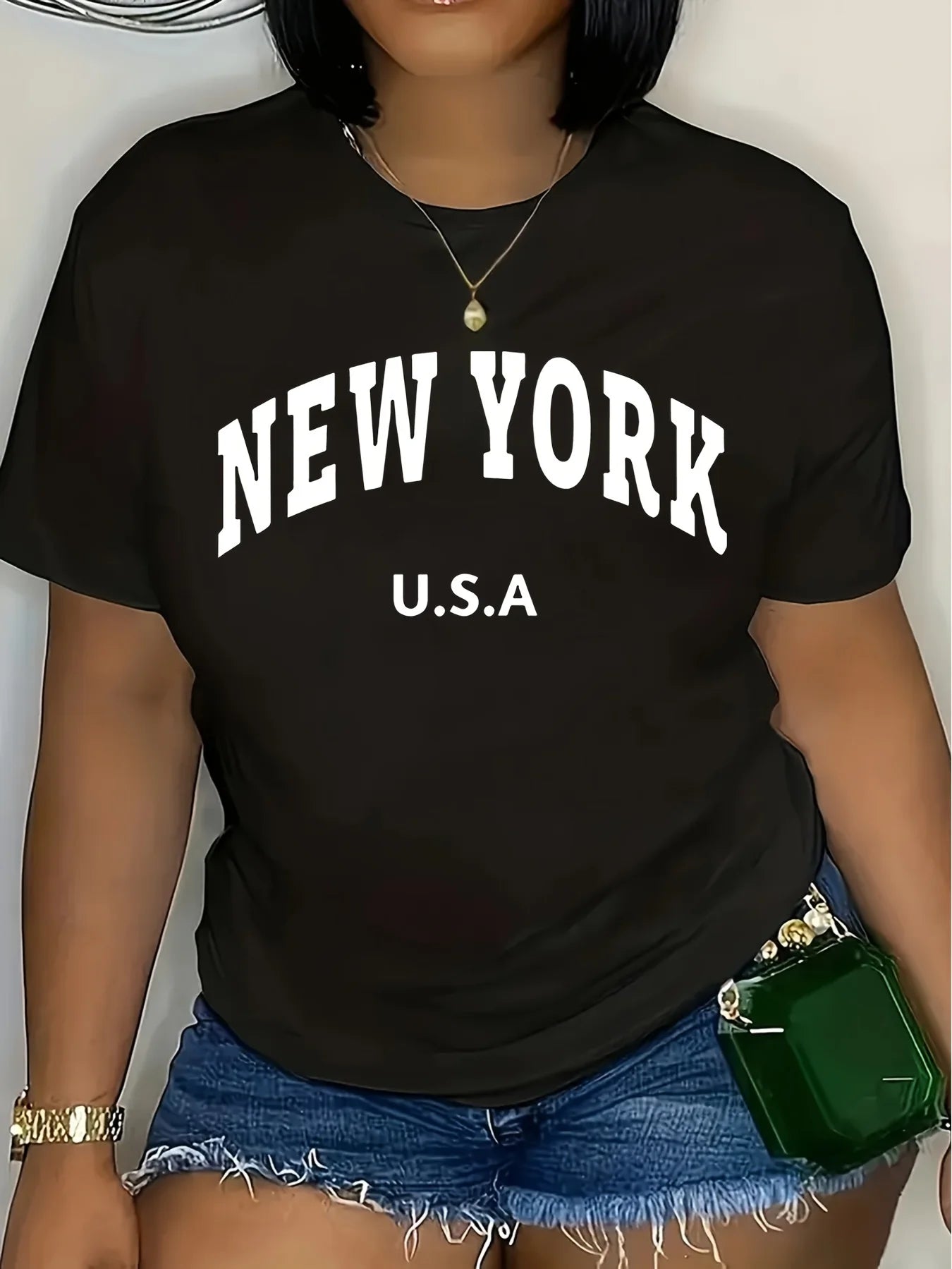 New York Print Women’s T-Shirt | Casual Short Sleeve Crew Neck Summer & Spring Top