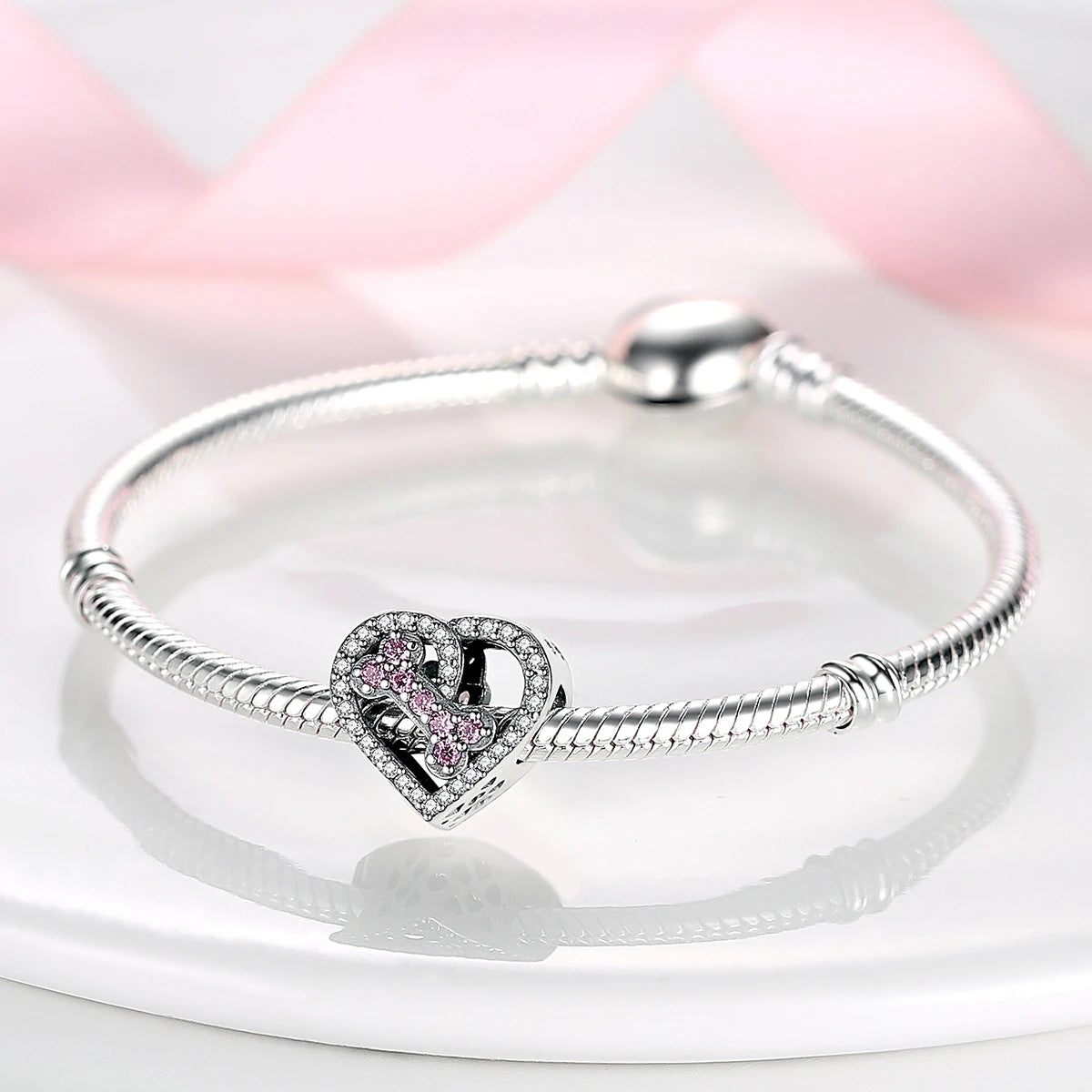 S925 Silver Heart Love Mom Infinity Charm | Dangle Bead Fit Bracelet Jewelry Mother’s Day Gift