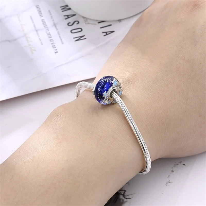 925 Sterling Silver Round Colored Zircon Spacer Beads – Fits Pandora Original Bracelets DIY Exquisite Party Jewelry