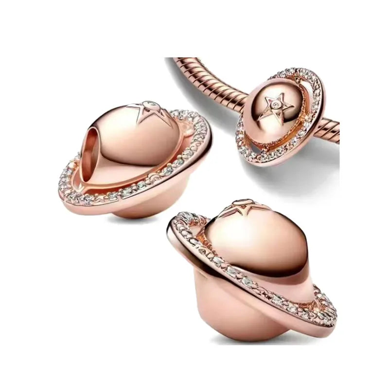 Hot Selling Rose Gold Firefly & Key Pendant Bead | 925 Sterling Silver Charm for Original European Bracelet