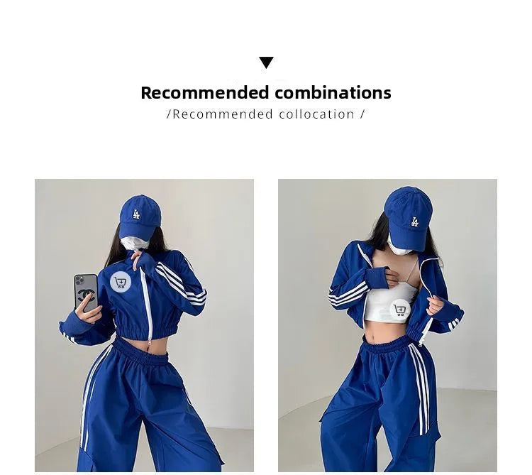 Women’s High Waist Wide Leg Pants | American Style Loose Straight Trousers with Elastic Waist & Cuffed Hem