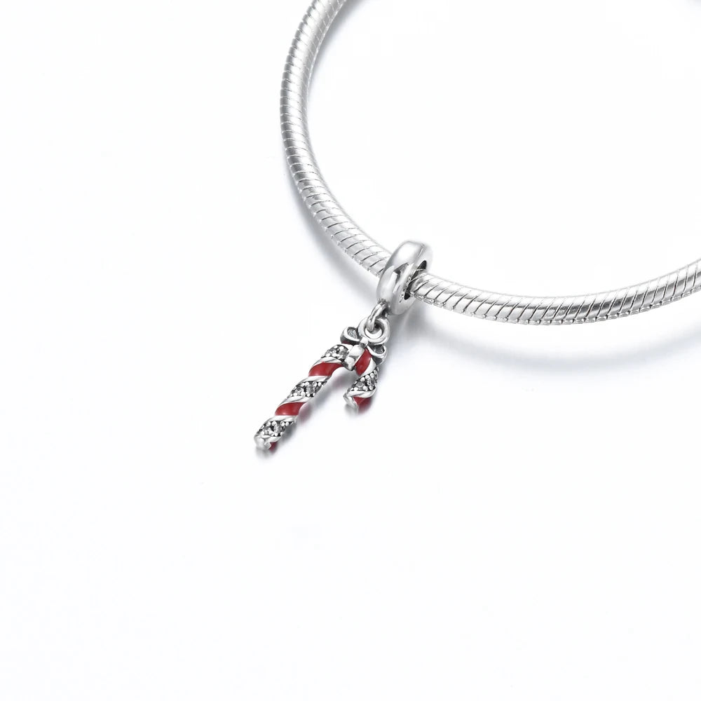 925 Sterling Silver Santa Claus Christmas Tree Elk Socks Charm | Fits Original Pandora Bracelet | DIY Lady Girl Jewelry