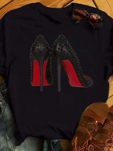 Maycaur Women's Graphic Printed T-Shirt | Korean Harajuku Short Sleeve Top | Fashion Casual Summer Tee