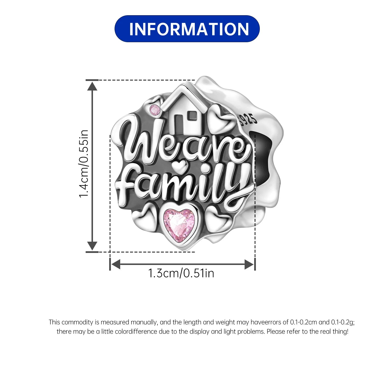 925 Sterling Silver Mother Daughter Love Embrace Pendant Charm | Heart Shaped Bracelet Bead DIY Fine Jewelry Gift