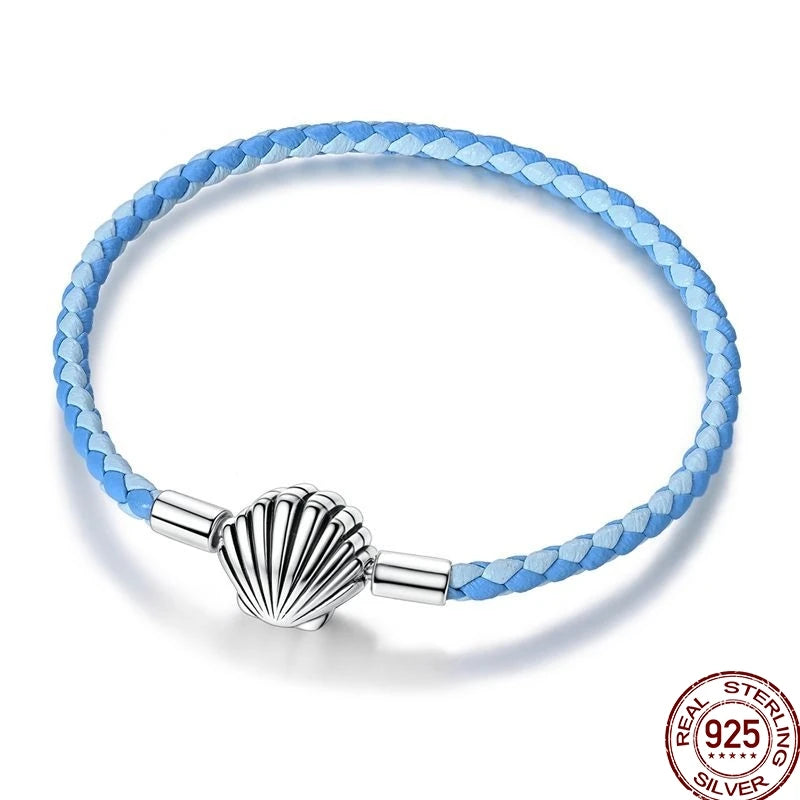 925 Sterling Silver Heart Moon Sun Clasp Charm Bracelet | 17–20CM Original Bracelet for Women | Fits Pandora DIY Beads Jewelry