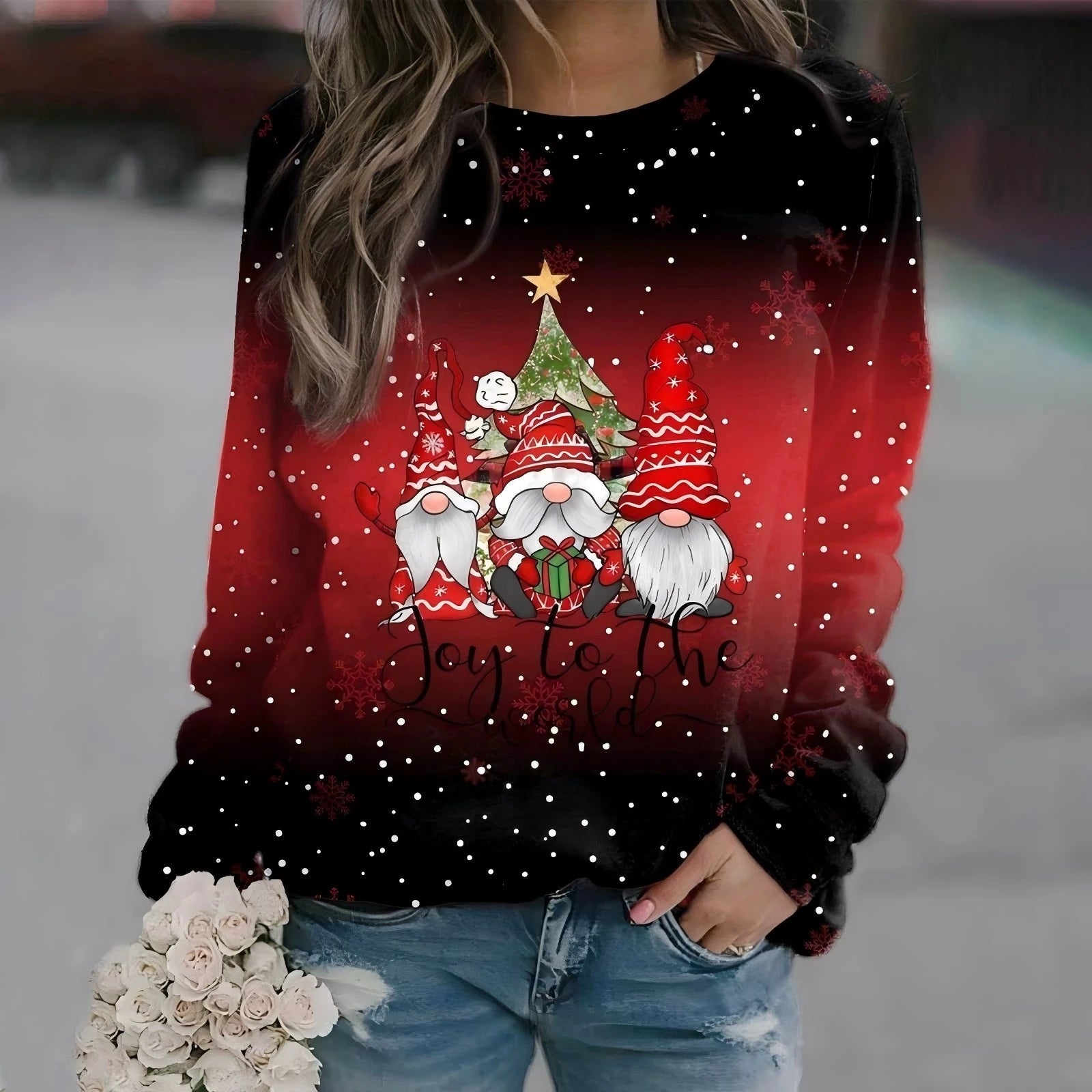Festival Fashion Women’s T-Shirts | Christmas 3D Snowman Sweatshirt | Long Sleeve Pullover Tops for Winter