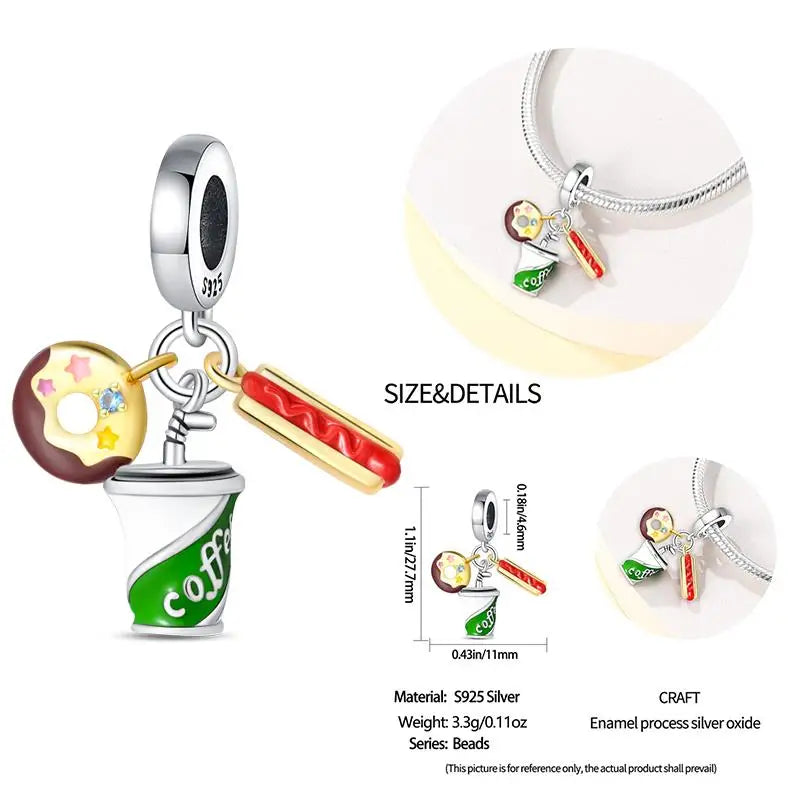 925 Sterling Silver Flying Bird & Butterfly Safety Chain Charm Beads for Original 3mm Bracelet – DIY Jewelry Gift