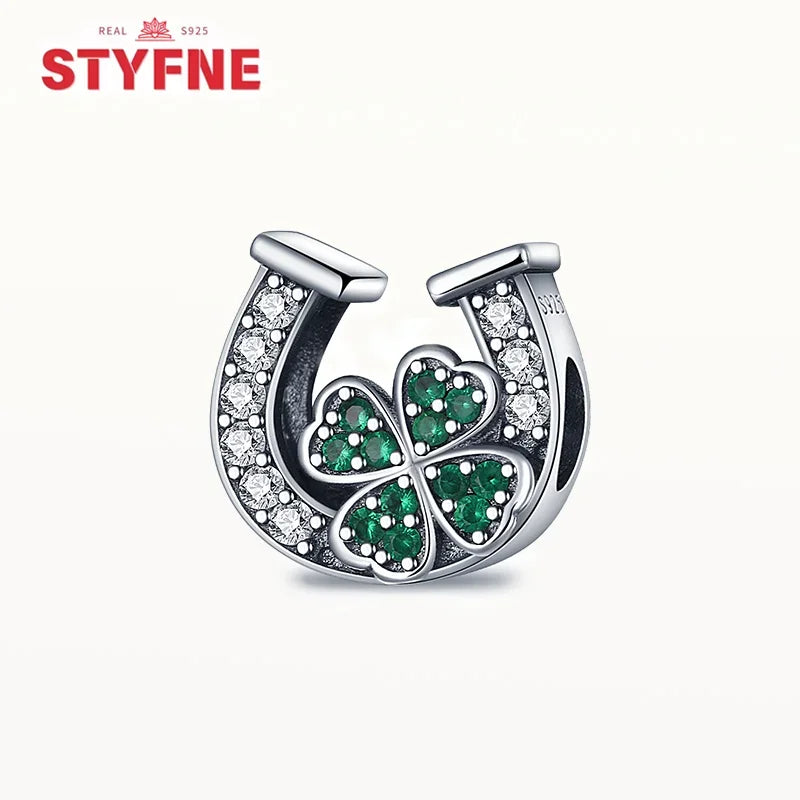 925 Sterling Silver Lucky Eye & Four Leaf Clover Charms – S925 Beads Fit Pandora Bracelet DIY Jewelry Gift for Women