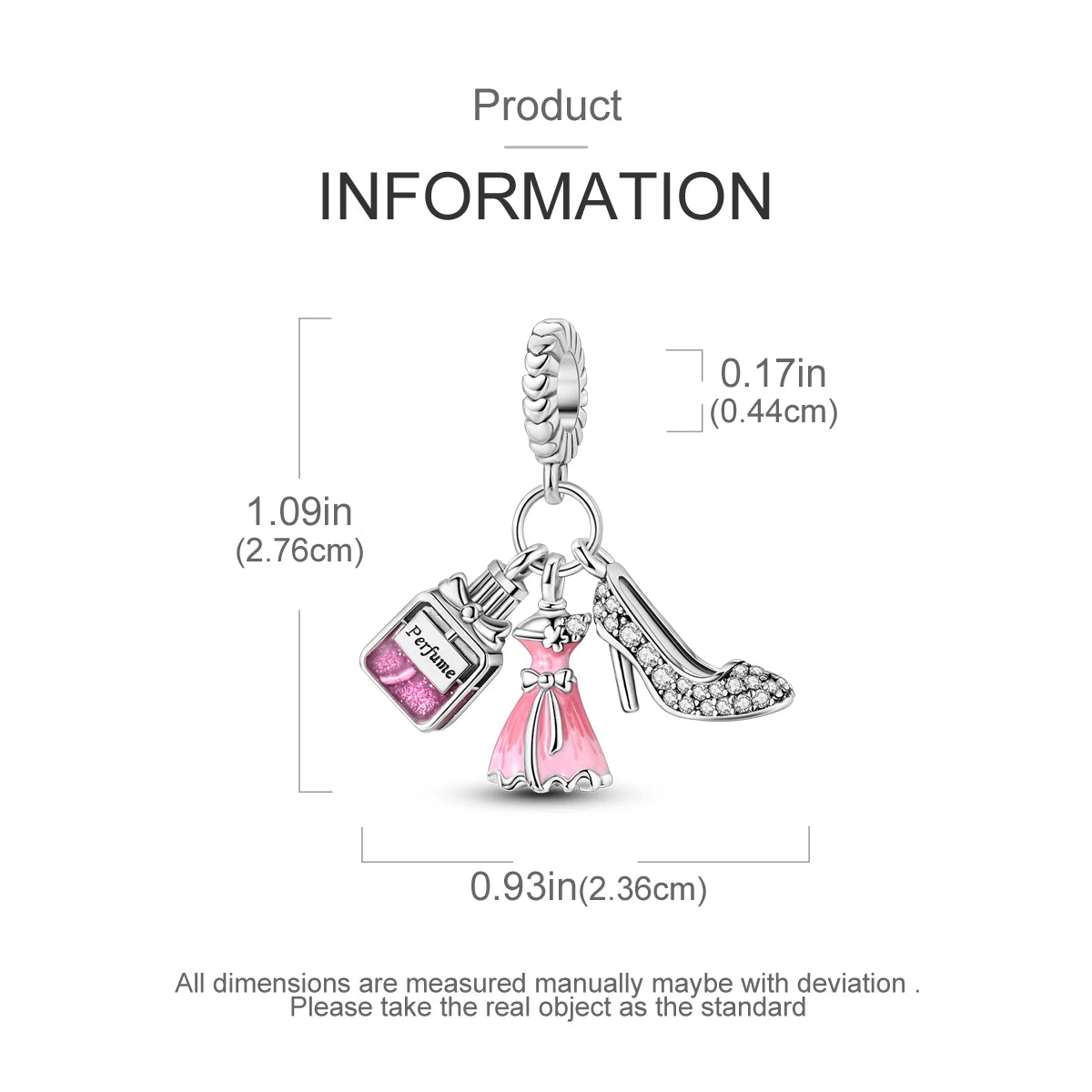 925 Sterling Silver Pink Ballet Girl Charms | Bow Pendant Beads Fit Original Bracelet & Necklace DIY Jewelry for Women