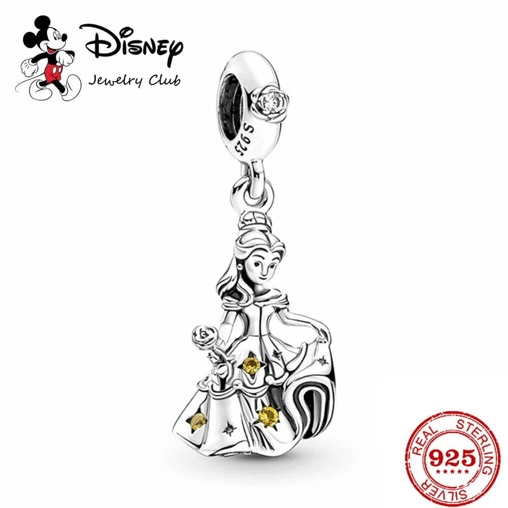HEROCROSS Disney 925 Sterling Silver Charms | Mickey Mouse, Winnie the Pooh & Stitch Beads Fit Pandora Bracelet