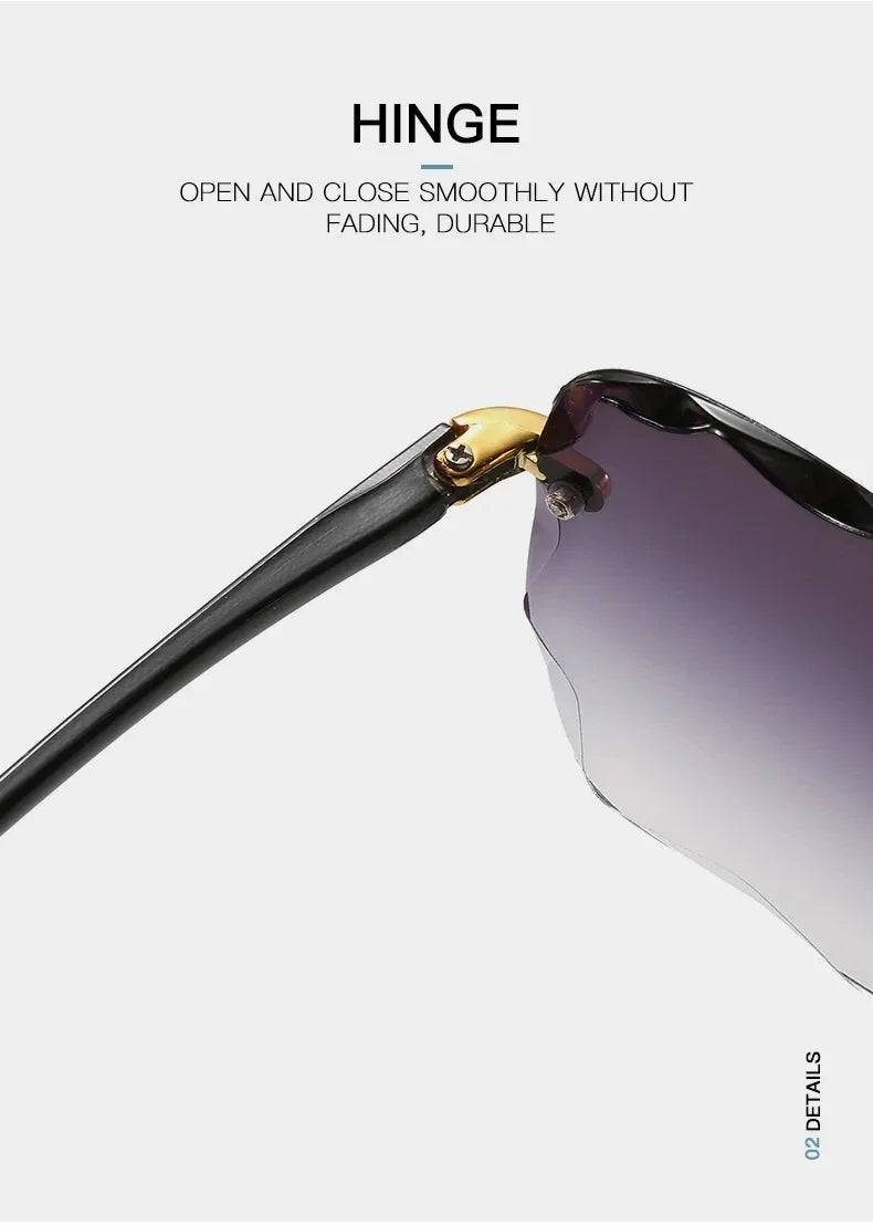 2024 New Rimless Women's Sunglasses – Fashion Gradient Lenses with Alloy Legs | Classic Designer UV400 Sun Shades