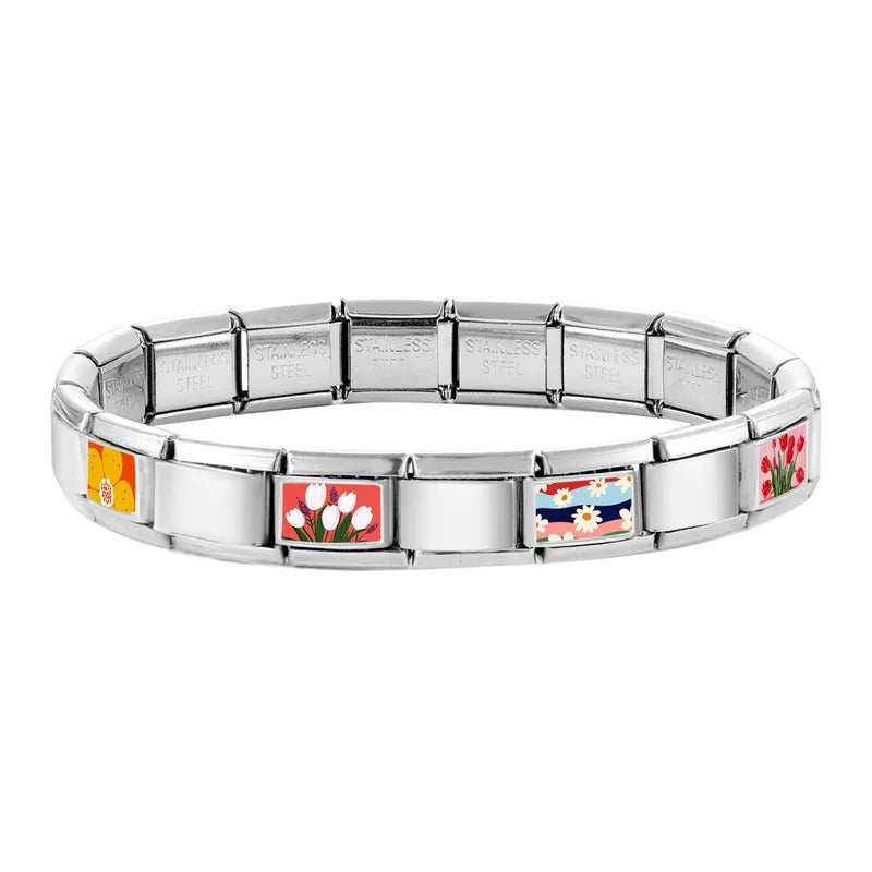 2025 Original Y2K Colorful Cute Cartoon Cats Dogs Italian Charm Links Fit 9mm Stainless Steel Bracelet Men Women DIY Making Gift