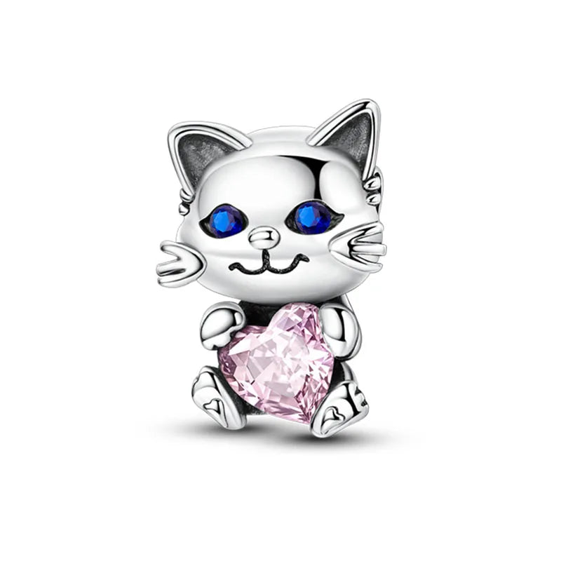 100% 925 Sterling Silver Teddy Bear, Kitten, Puppy & Elephant Luminous Firefly Charms | Sweet Beads Fit Pandora Bracelet Fine Jewelry