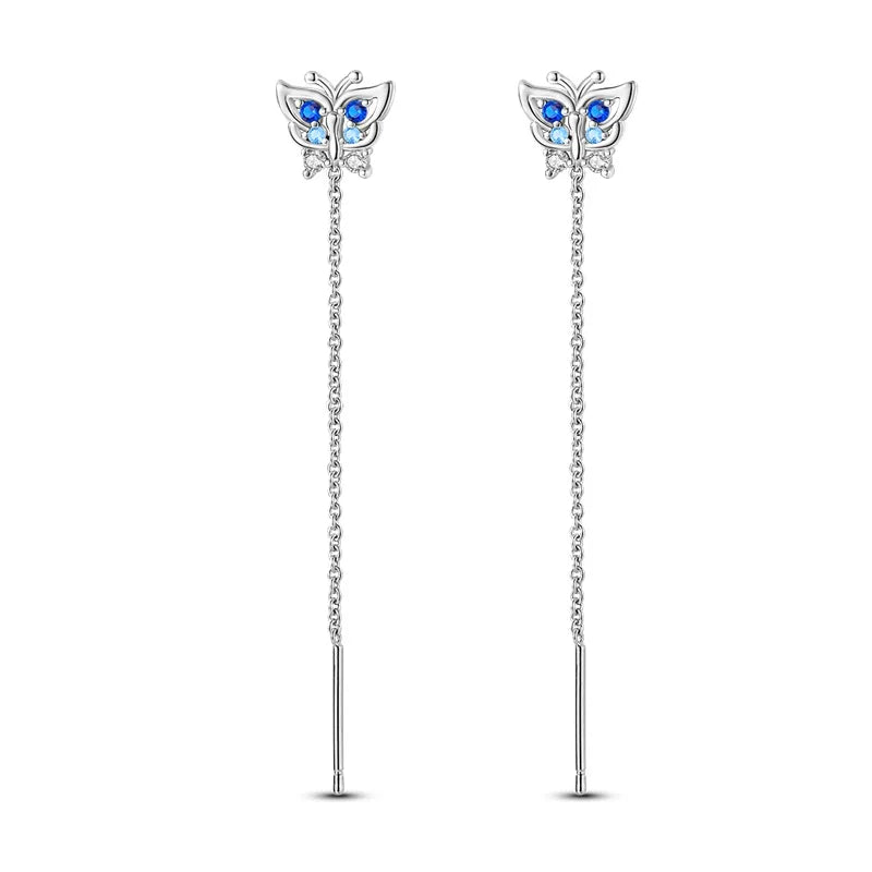 925 Sterling Silver Colorful Butterfly Hoop Earrings | Pave CZ Elegant Gothic Jewelry for Women & Friends