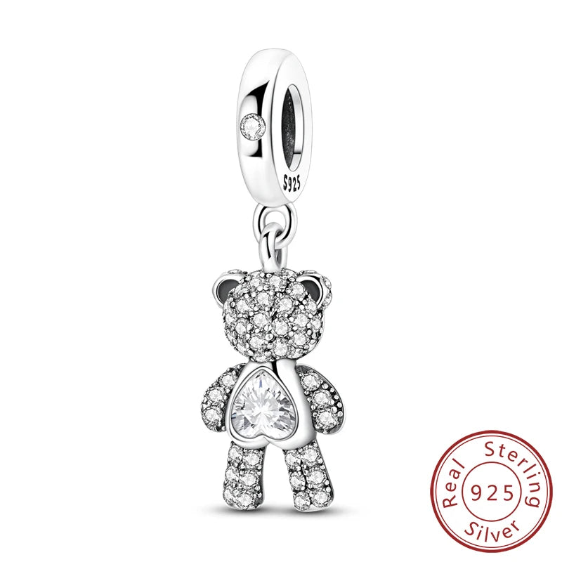 Original 925 Sterling Silver Charms – Mushroom, Unicorn, Wings & Pearl Beads for Women