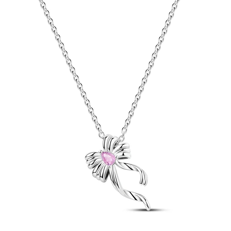 2024 New 925 Sterling Silver Bow Tie Jewelry Set | Zircon Ring, Earrings, Bracelet & Necklace for Women Gift